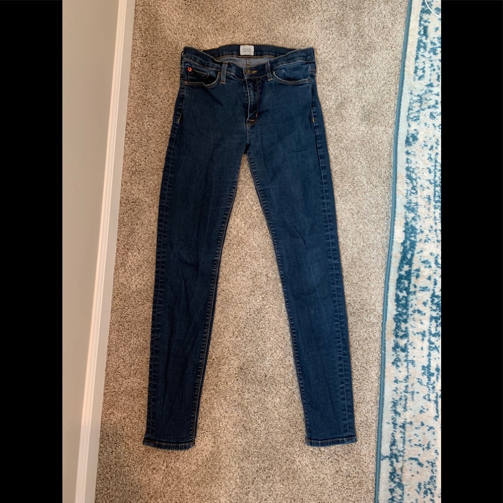 Dark wash Hudson skinnies